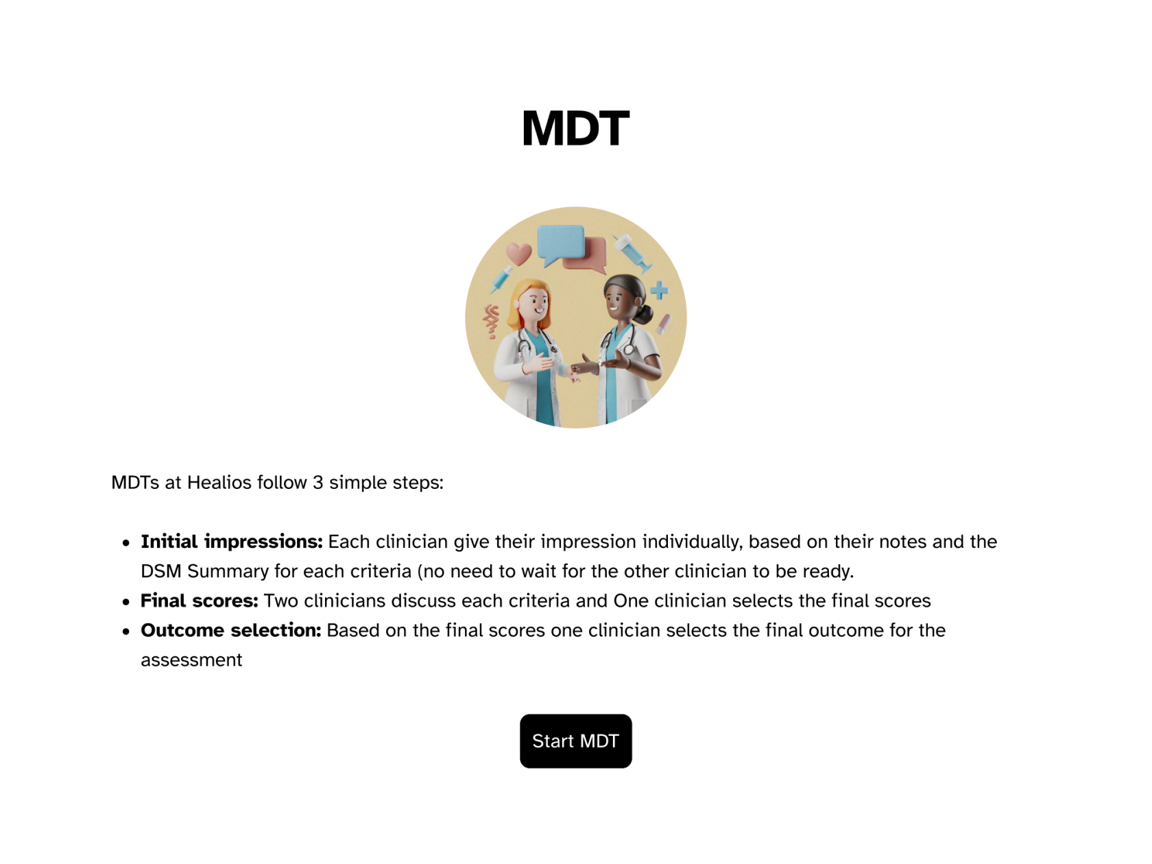 Healios clinical admin interface